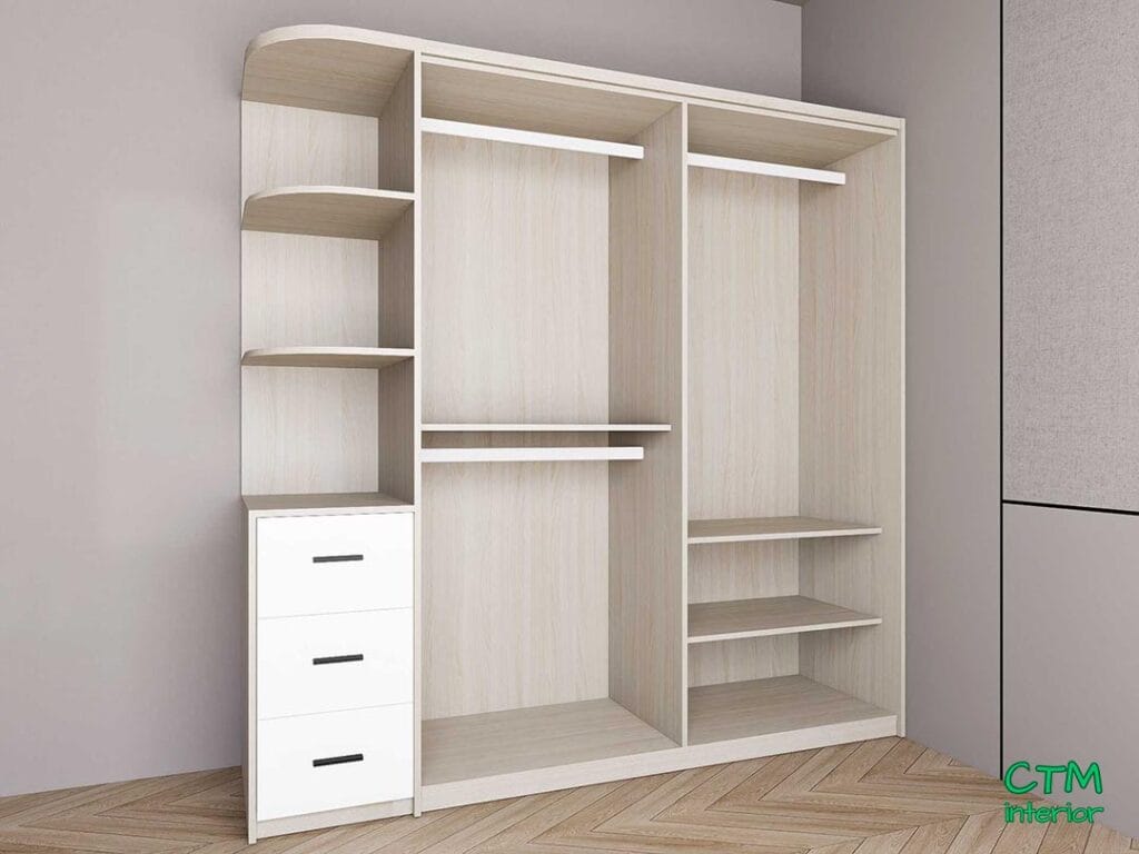 Tủ áo lớn 4 cánh kệ góc trái mẫu 1 BT-12