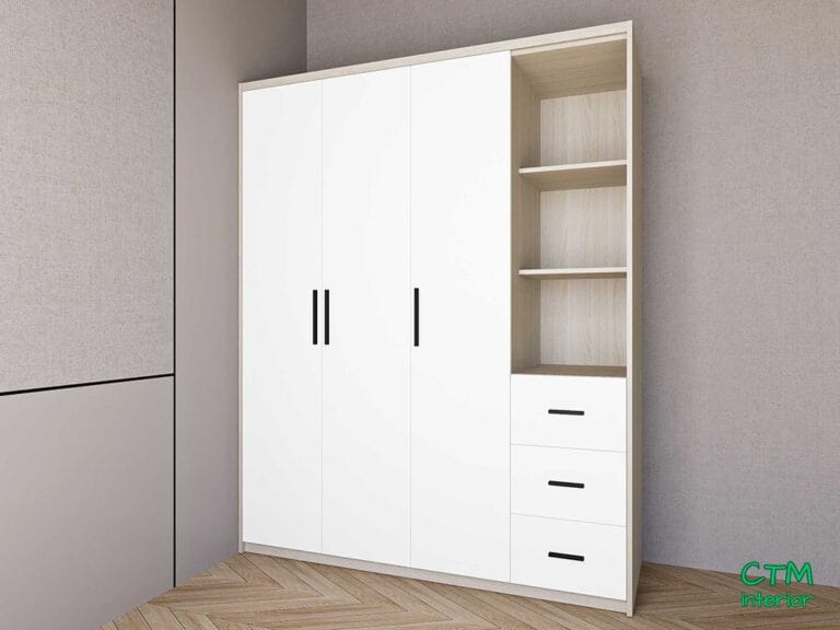 Tủ áo trung 3 cánh kệ đợt phải mẫu 0 BT-12