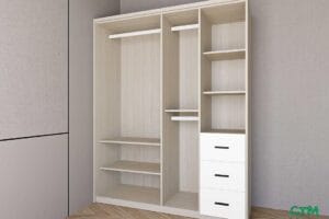Tủ áo trung 3 cánh kệ đợt phải mẫu 1 BT-12