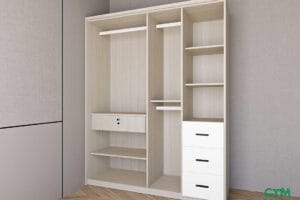 Tủ áo trung 3 cánh kệ đợt phải mẫu 3 BT-12