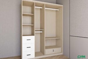 Tủ áo trung 3 cánh kệ đợt trái mẫu 2 BT-06