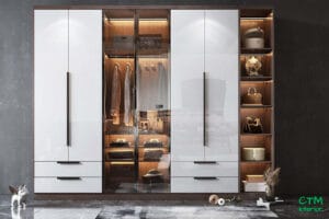 Tủ Quần Áo Gỗ Công Nghiệp Acrylic – Bóng Đẹp, Sang Trọng