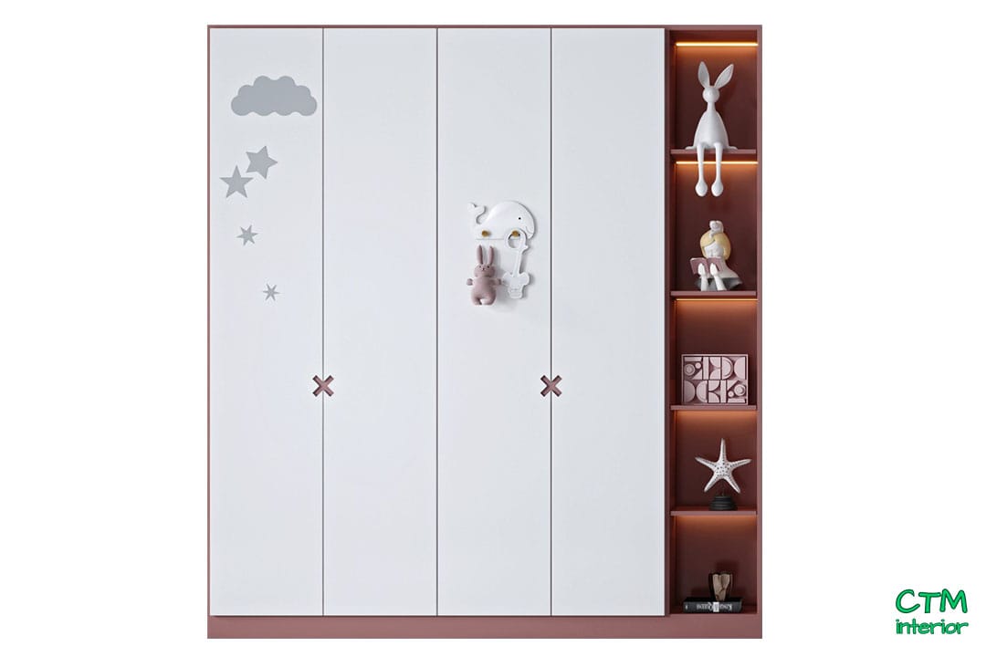 Tủ Quần Áo Gỗ Công Nghiệp Cho Bé – Thiết Kế An Toàn