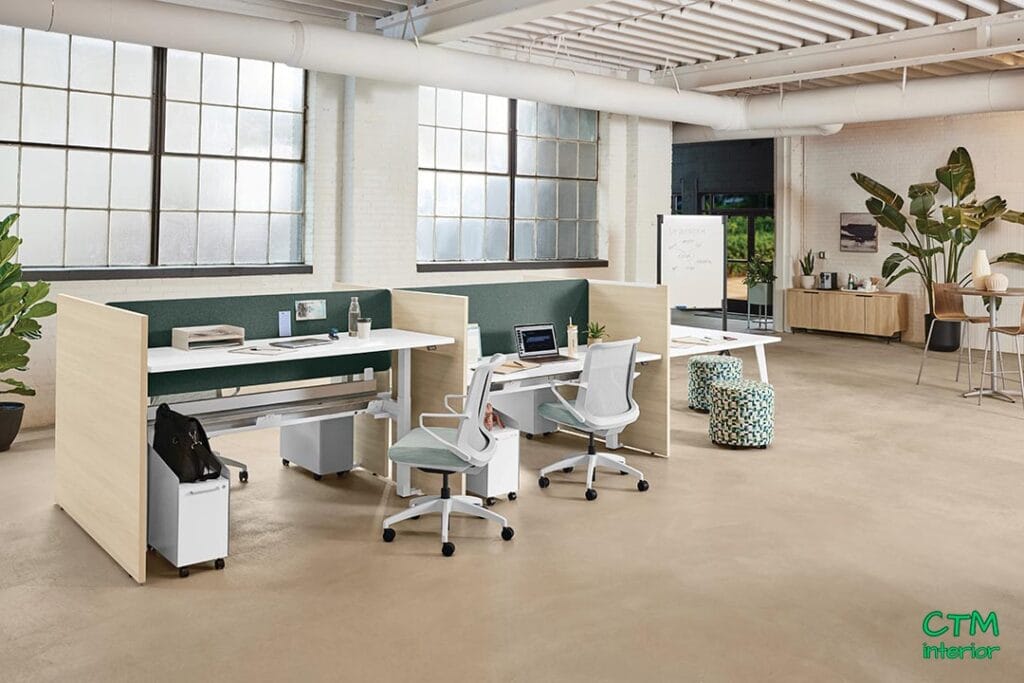 Gỗ công nghiệp được sử dụng rộng rãi trong nội thất văn phòng hiện đại